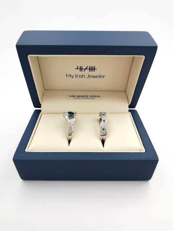 Irish White Gold Claddagh Engagement Ring For Women