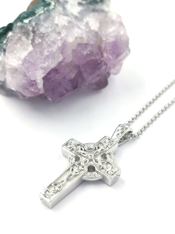 Genuine Sterling Silver Celtic Cross Necklace