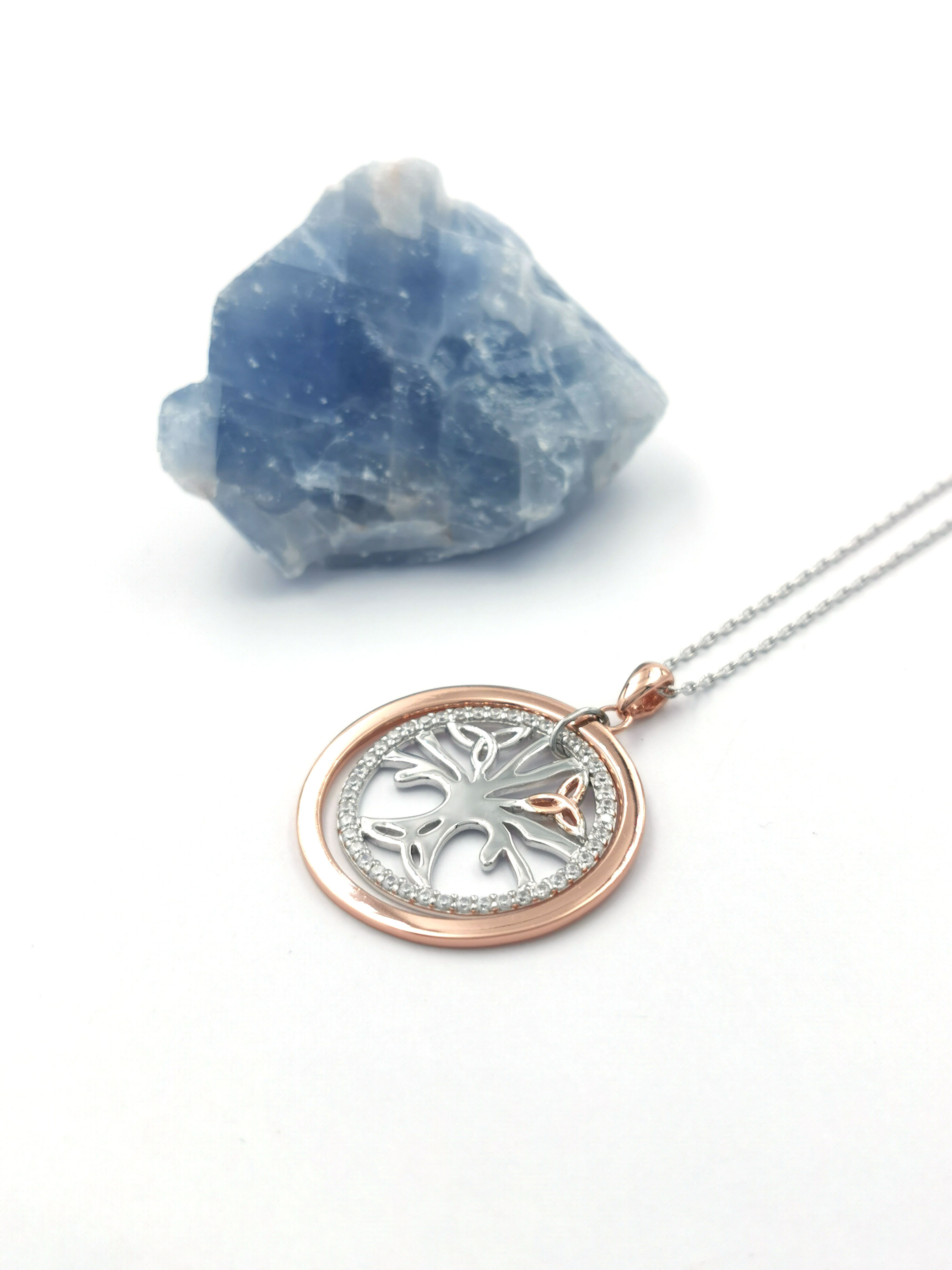 Tree of Life & Irish Gold - Shown with Light Cable Chain