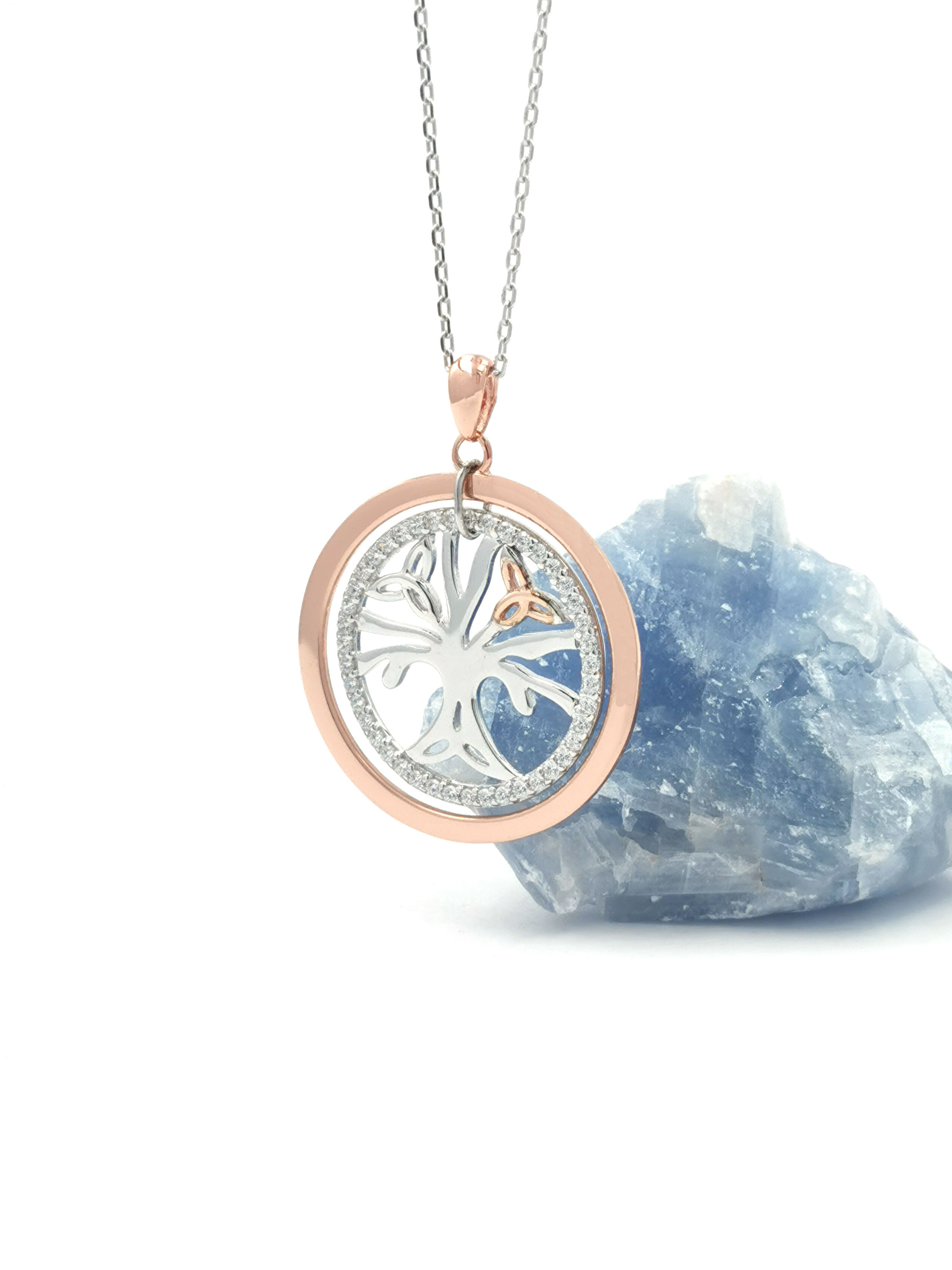 Tree of Life & Irish Gold - Shown with Light Cable Chain