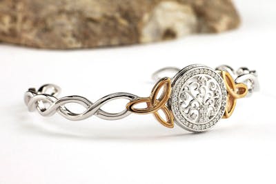 Sterling Silver Tree Of Life Cuff Bangle