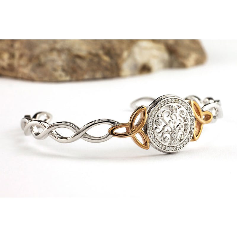 Womens Real Sterling Silver Tree of Life Bracelet