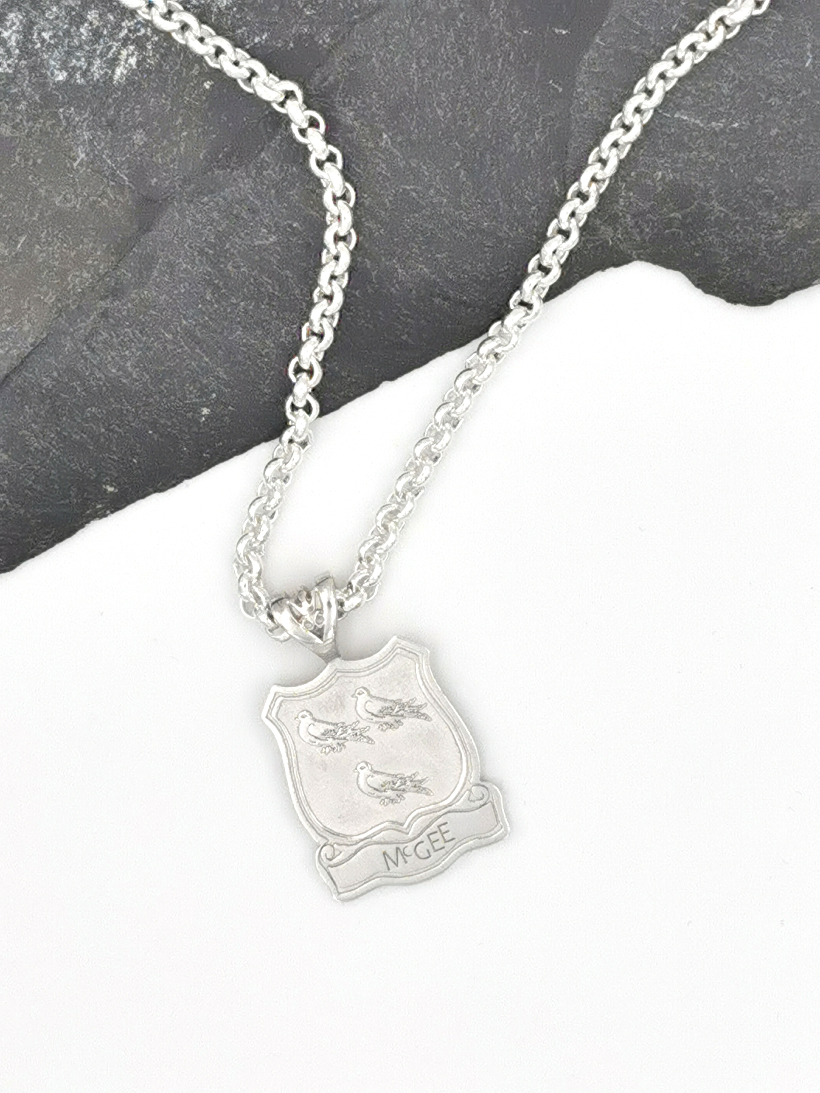 Oval Family Crest Silver Necklace, Raised Necklace, Gift for Father, Engraved newest Necklace, Family Crest Necklace