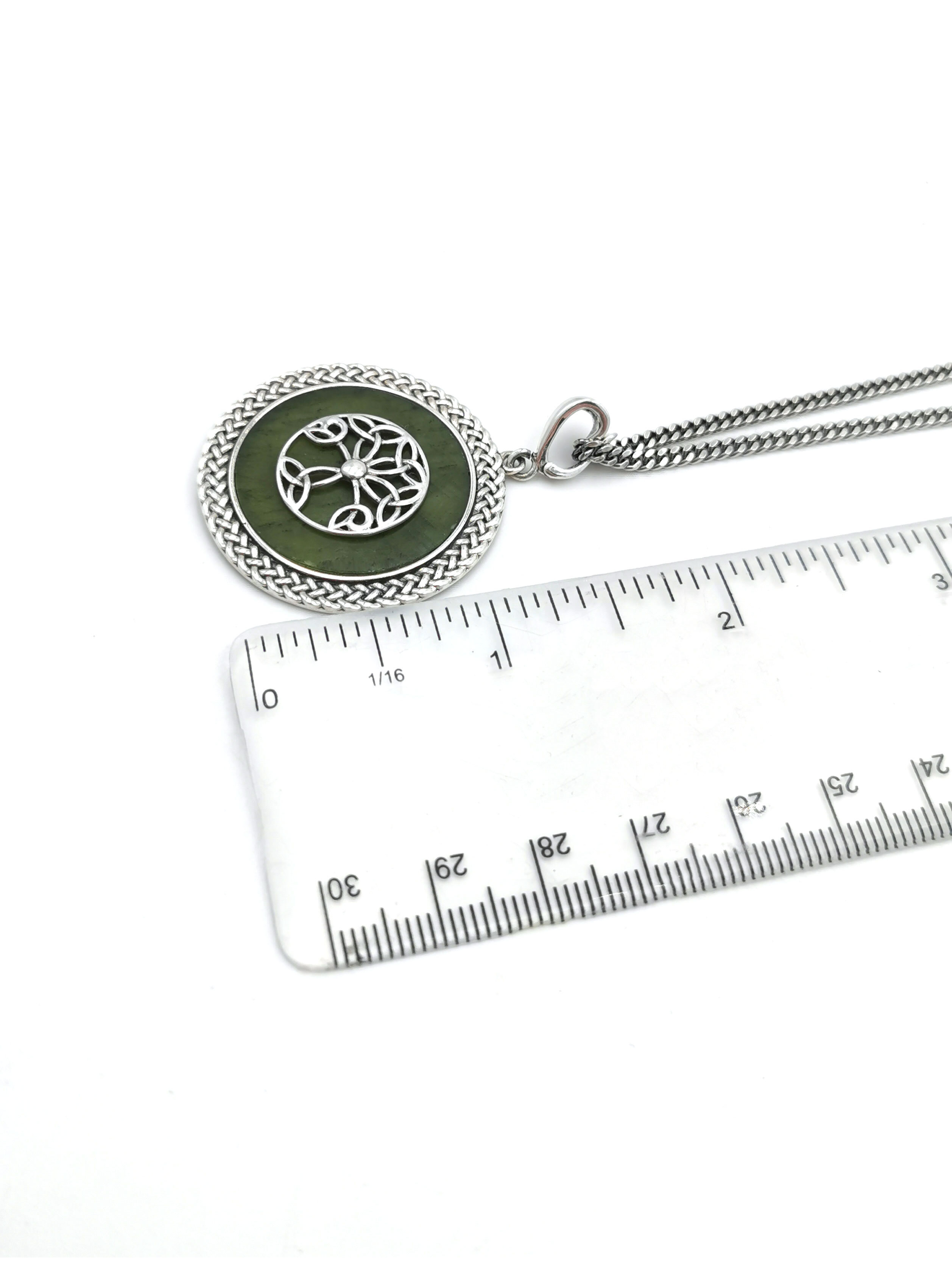 Tree of Life & Connemara Marble - Shown on Antique 20" Curb Chain