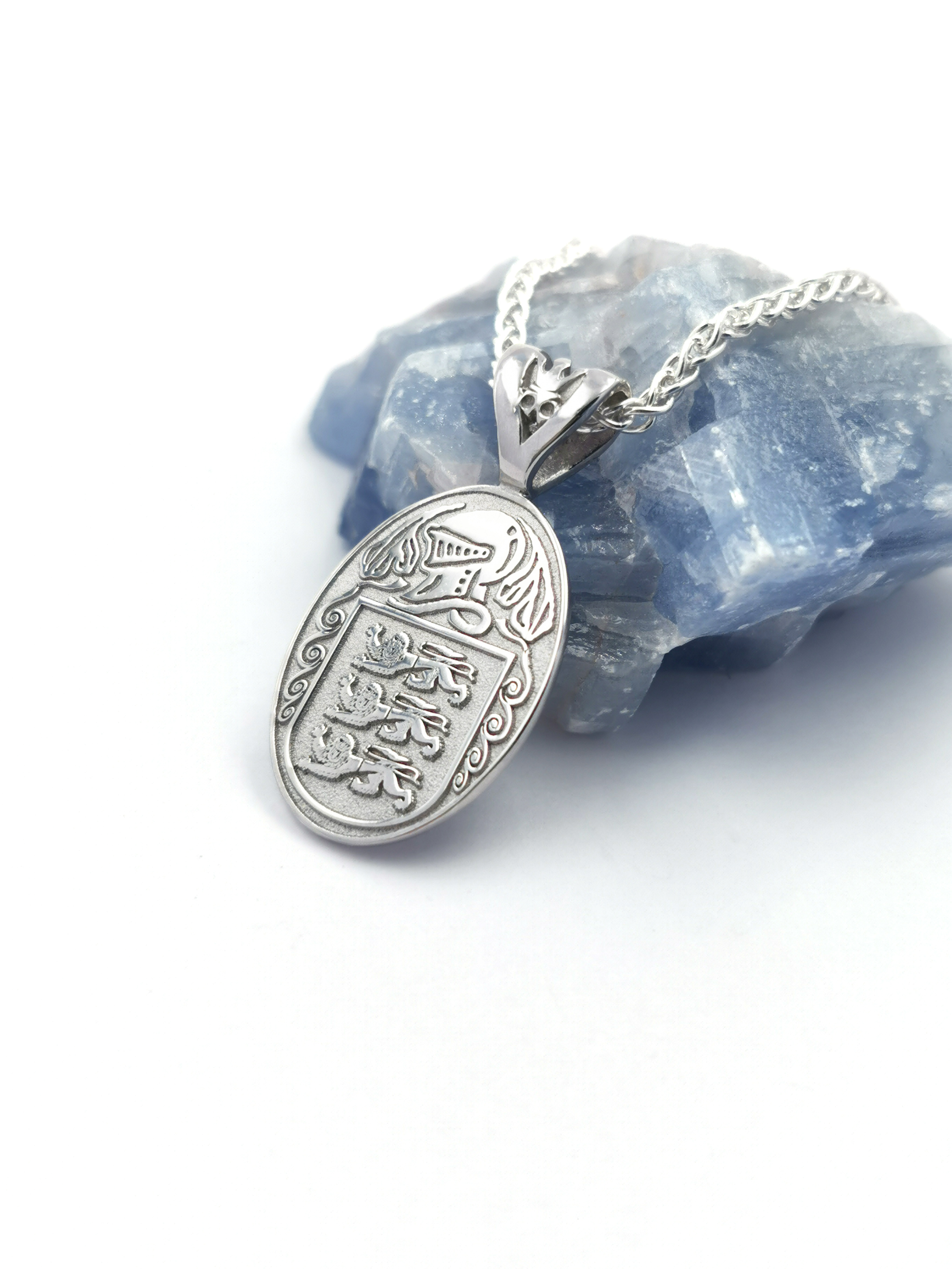 Your Coat of Arms Necklace with Helm and Mantle