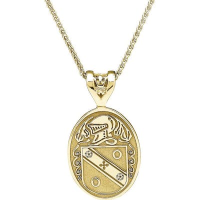 Oval Family Crest Pendant in Gold