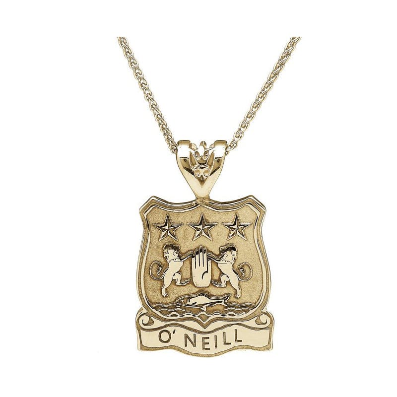Luxurious Yellow Gold Family Crest Necklace