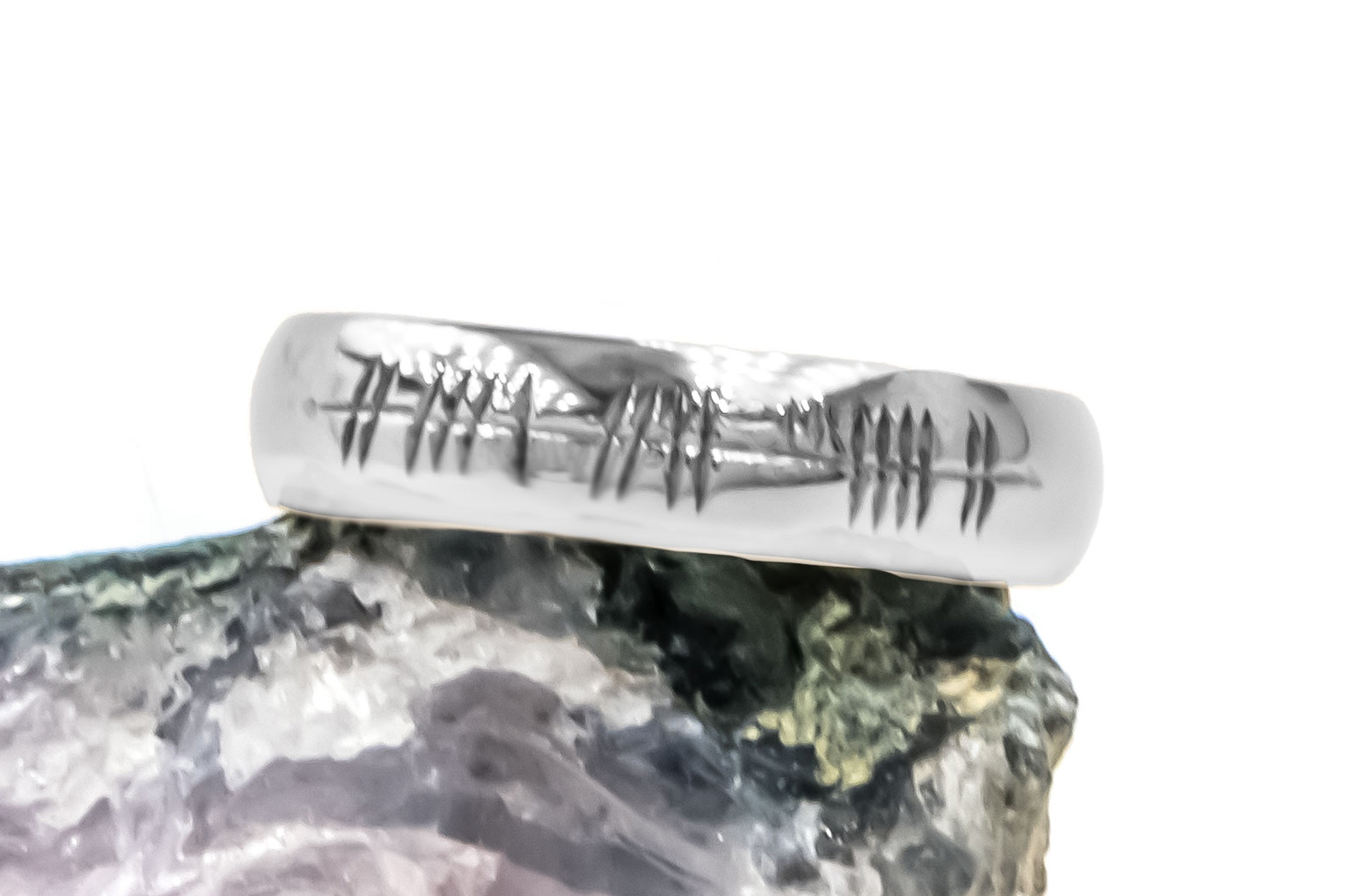 Polished Ogham Customisable 5.0mm Ring in Real Platinum 950
