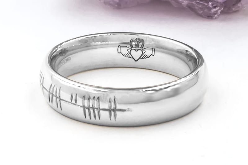 Ogham 7.0mm Ring in Platinum 950 With a Polished Finish