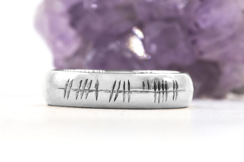 Polished Ogham Personalizable 7.0mm Ring in Real Platinum 950