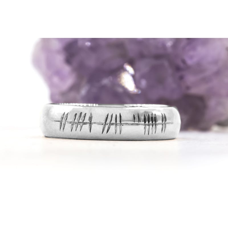 Polished Ogham Personalizable 7.0mm Ring in Real Platinum 950