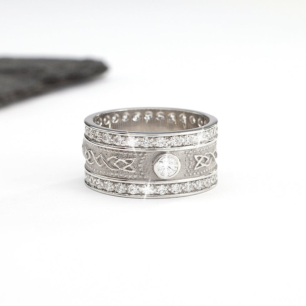 Platinum celtic sale ring