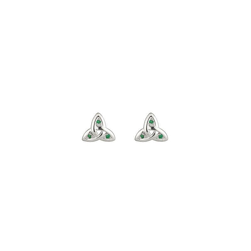 Womens Authentic 14K White Gold Trinity Knot & Celtic Knot Earrings