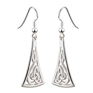 Irish Earrings - Sterling Silver Pearl Celtic Knot Drop Earrings at  IrishShop.com | IJSV33918