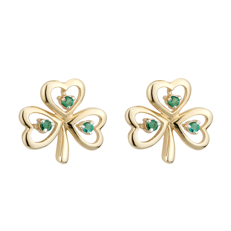 shamrock gold earrings