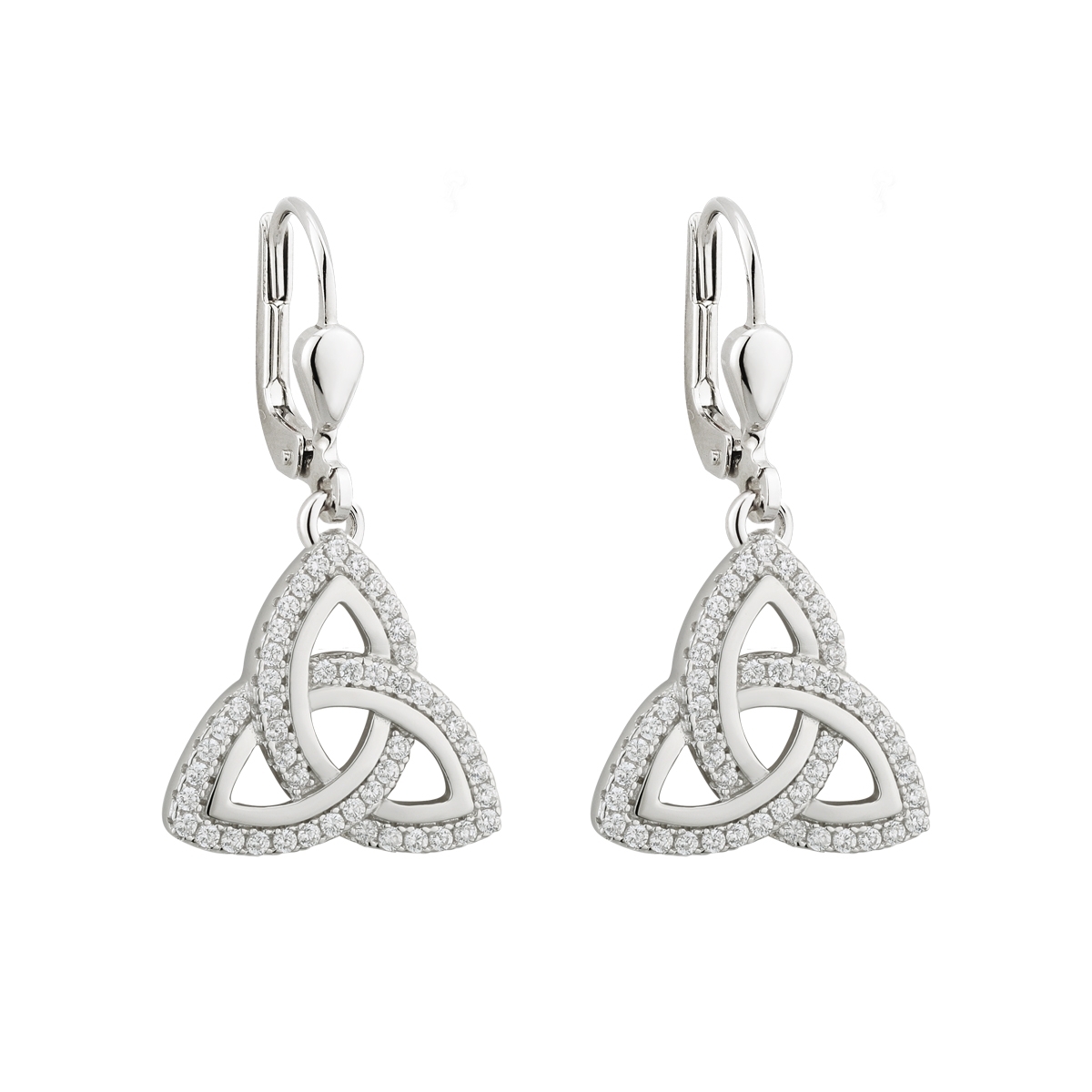 Irish Sterling Silver Trinity Knot Earrings For Women