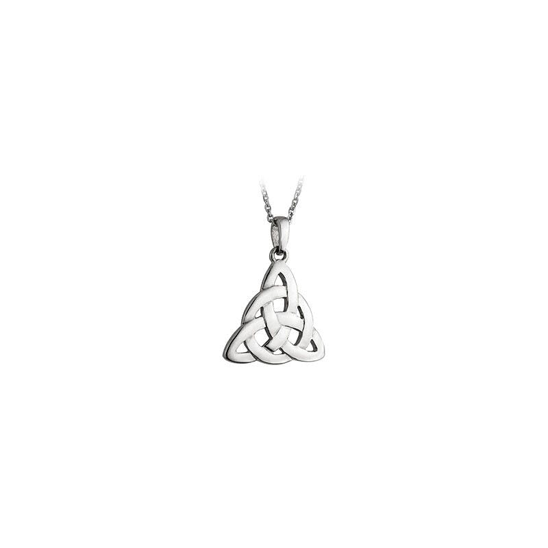 Trinity Knot & Celtic Knot Necklace - Shown with 18" Light Cable Chain
