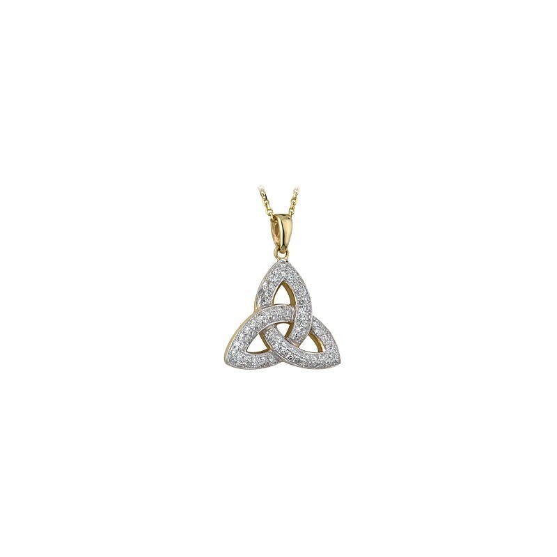 Celtic Knot & Trinity Knot Necklace - Shown with Light Cable Chain