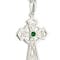 Silver Celtic Cross Pendant set with Green Crystal - Gallery