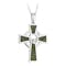 Silver Connemara Marble Celtic Cross Pendant with Claddagh - Gallery