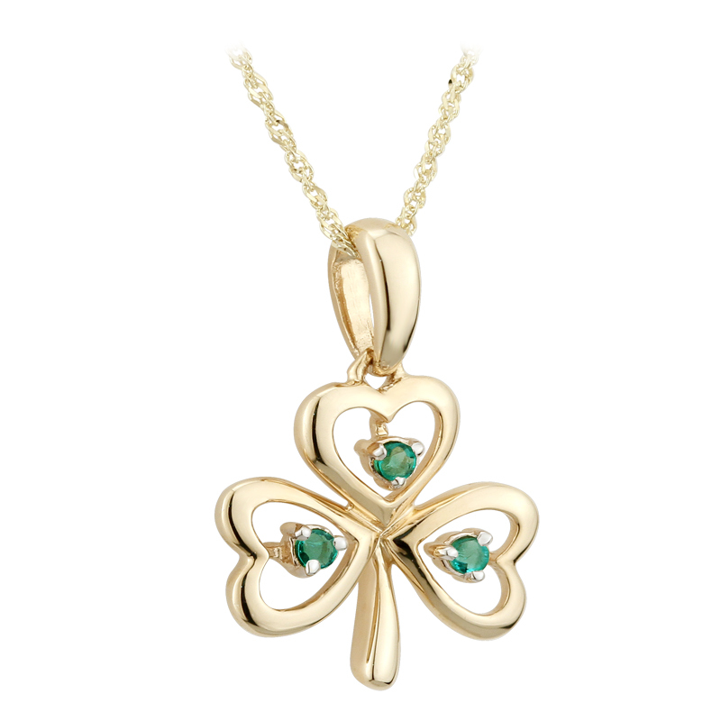 white gold shamrock charm