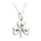 Womens Shamrock Necklace in Real White Gold - Gallery