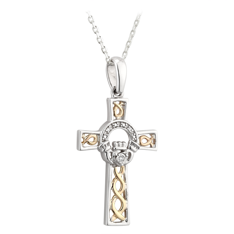Silver And 10K Gold Celtic Cross Pendant | Celtic Cross Online