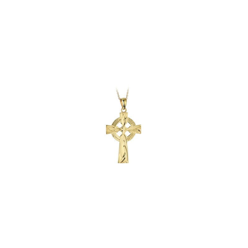 Celtic Cross Necklace - Shown with Light Cable Chain