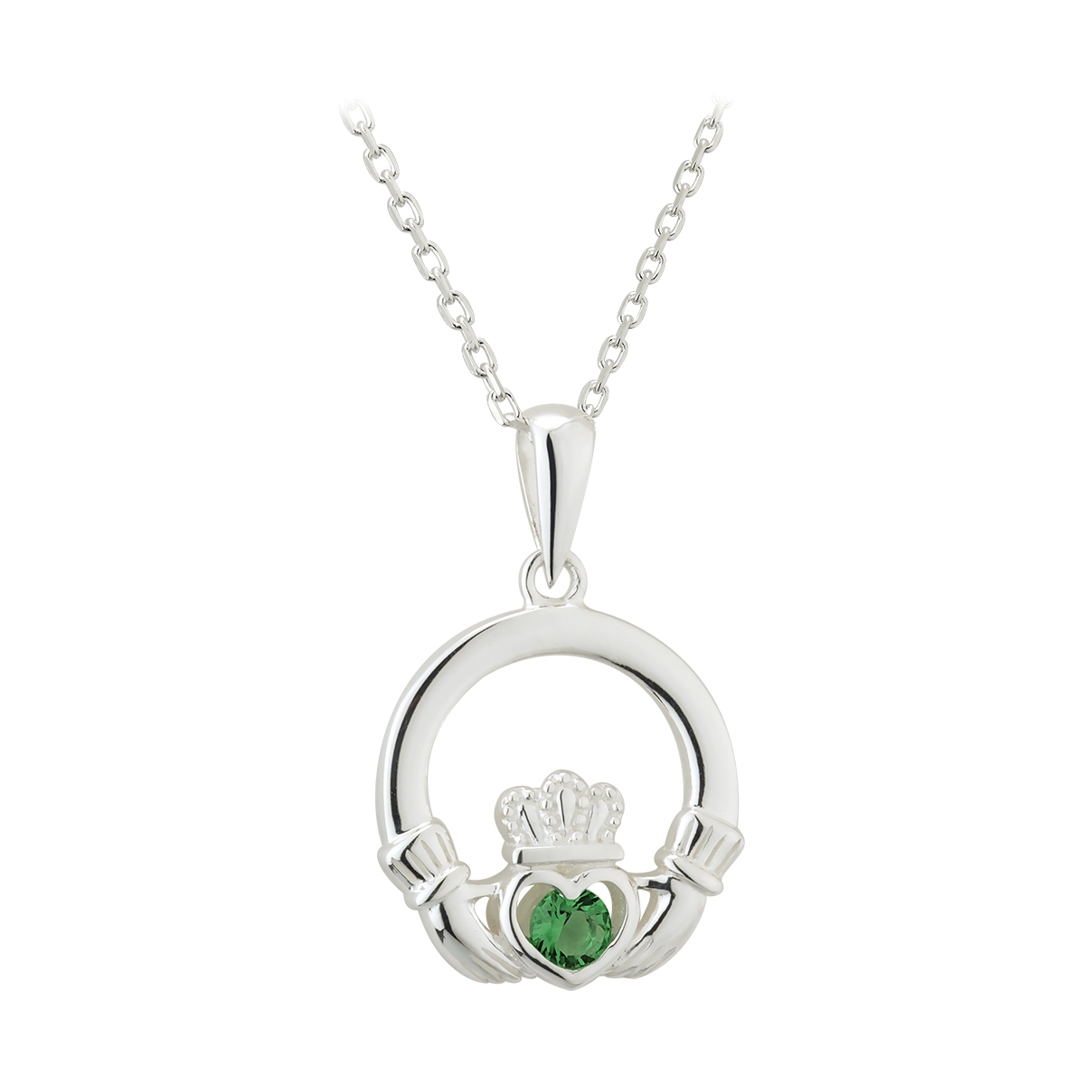 Small Real Sterling Silver Claddagh Necklace For Women