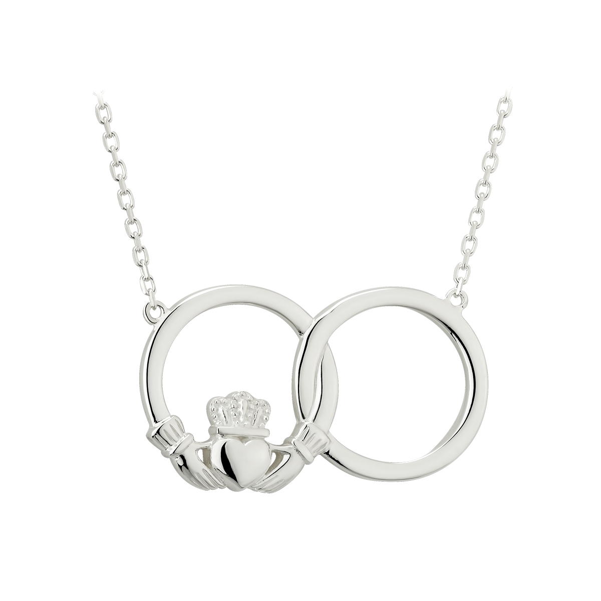 Striking Sterling Silver Claddagh Necklace For Women