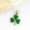 Genuine Yellow Gold Shamrock Necklace For Women - Gallery