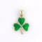 Real Yellow Gold Shamrock Necklace For Women - Gallery