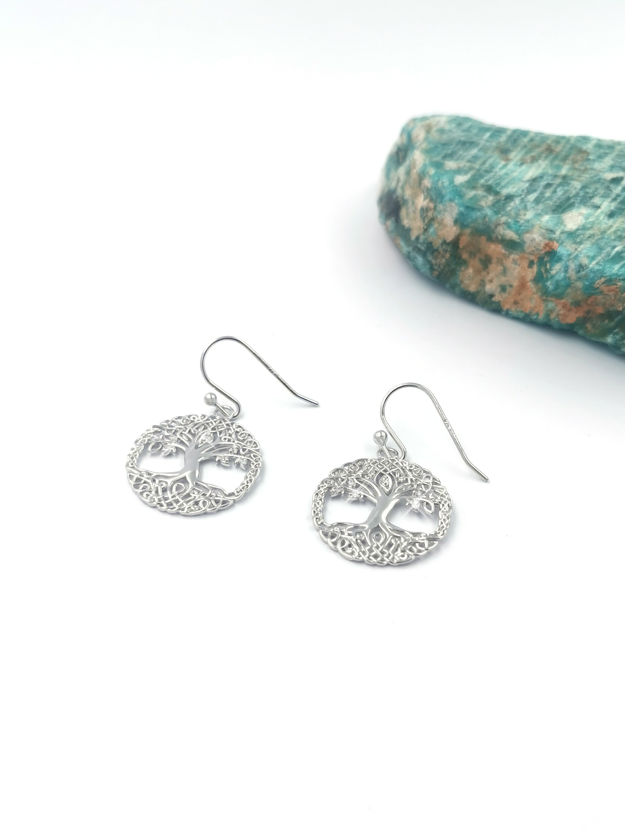 Silver Celtic Tree of Life Earrings, Made in Ireland