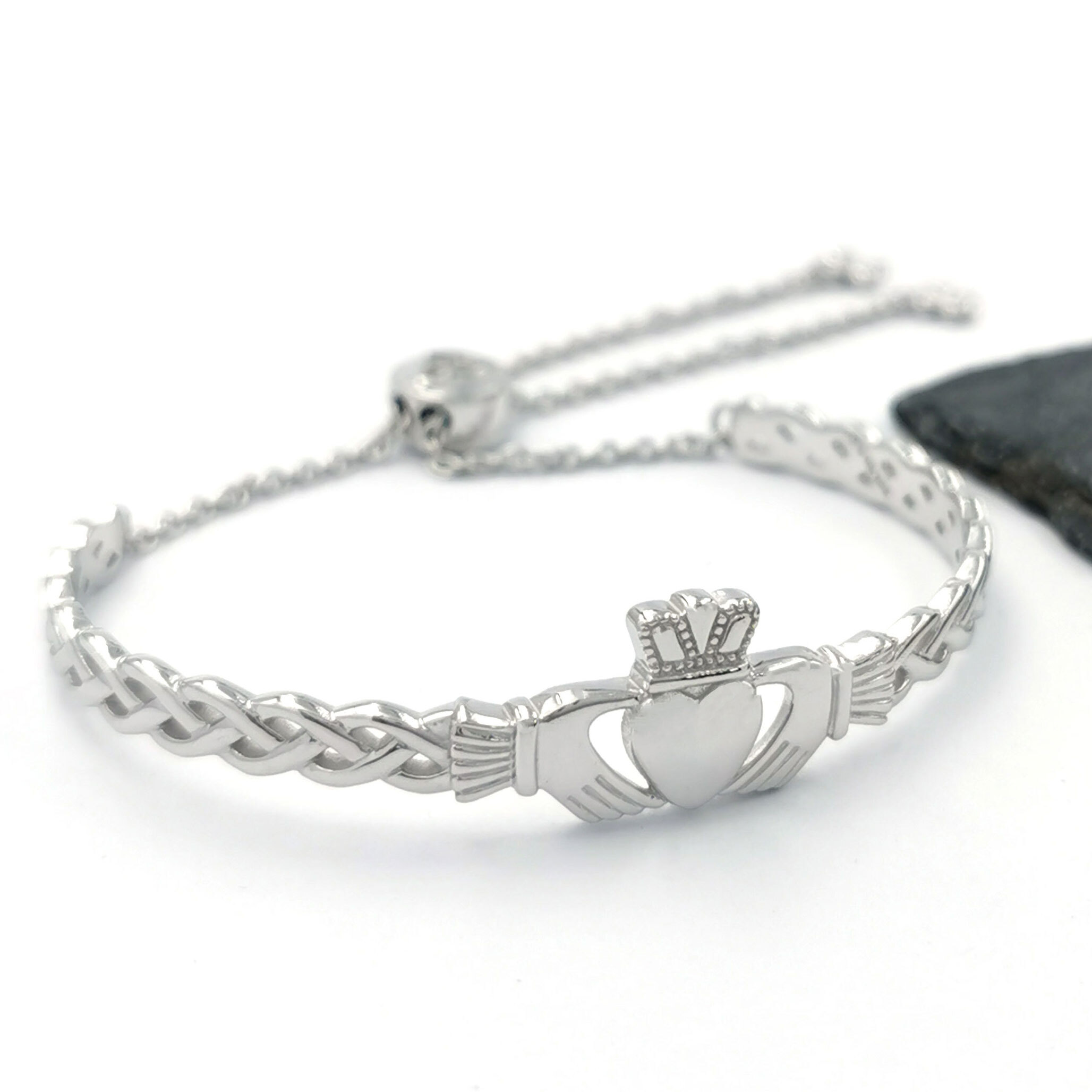 Silver Claddagh Children's Bangle, Made 