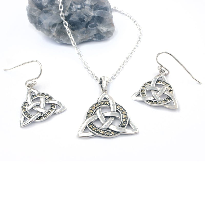 Silver Marcasite Trinity Knot Gift Set