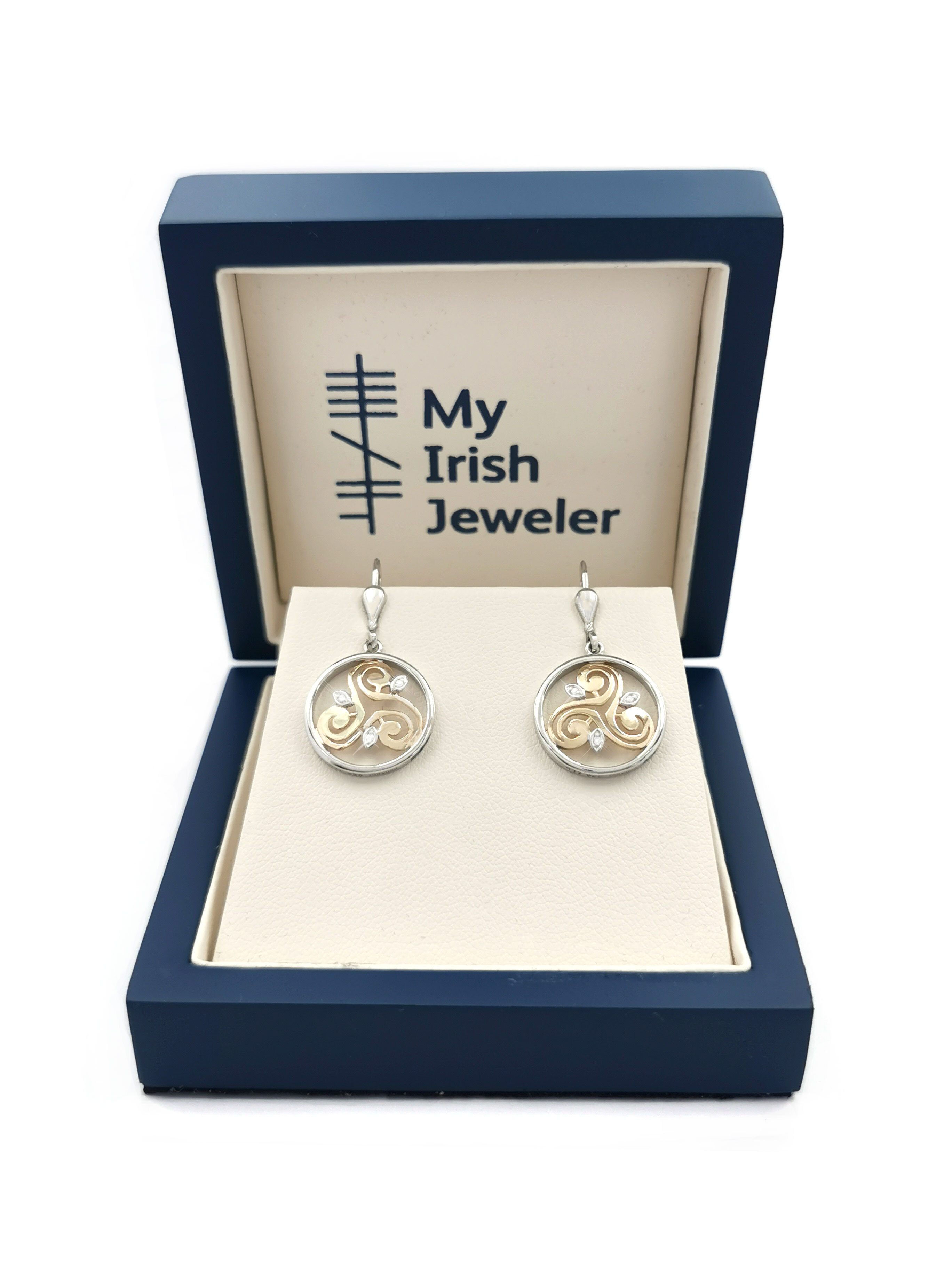 Womens Sterling Silver & 10K Yellow Gold Triskele Gift Set. In Luxury Packaging.
