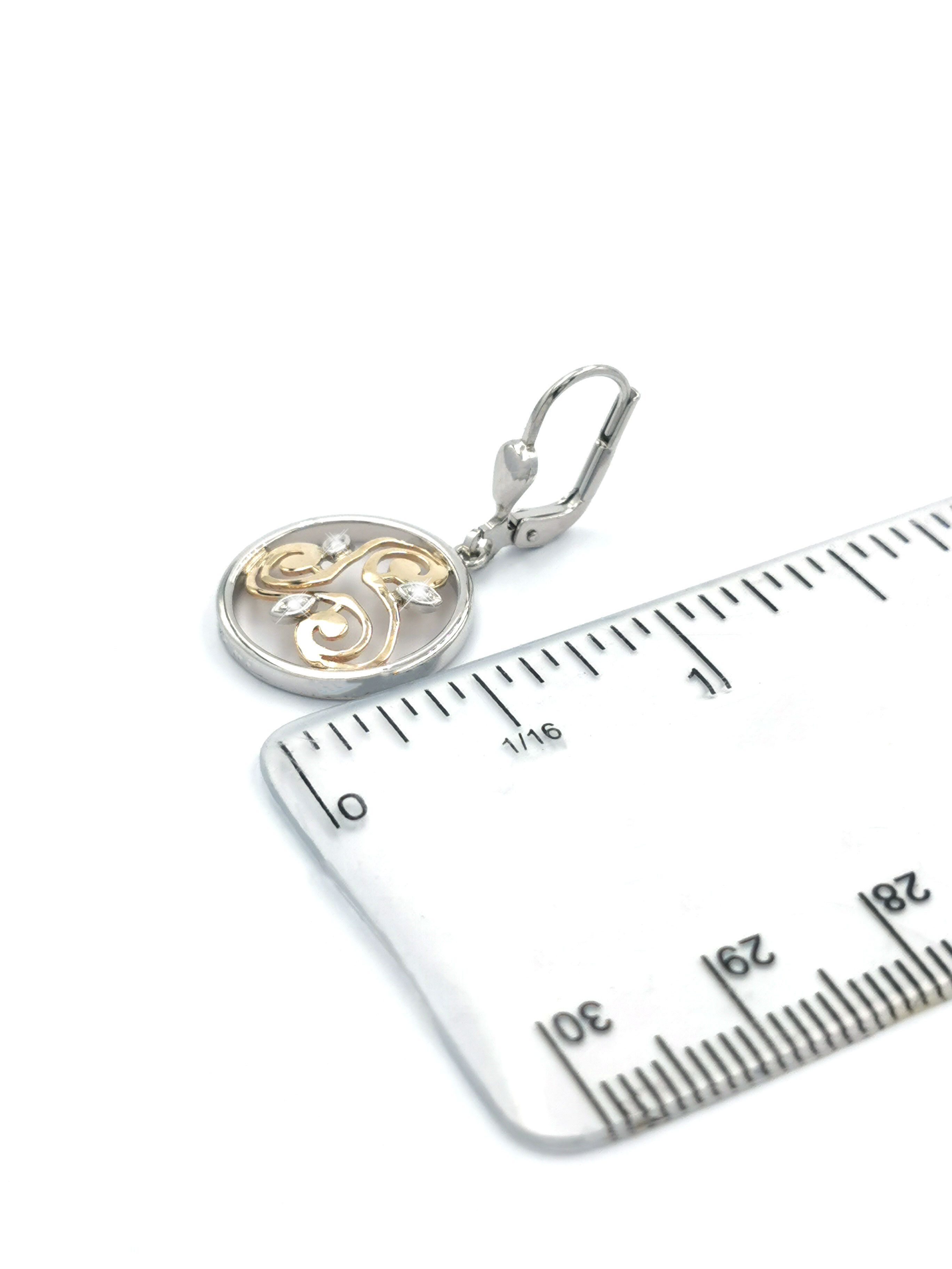 Womens Triskele & Newgrange Gift Set in Real Sterling Silver & 10K Yellow Gold. Picture For Scale.