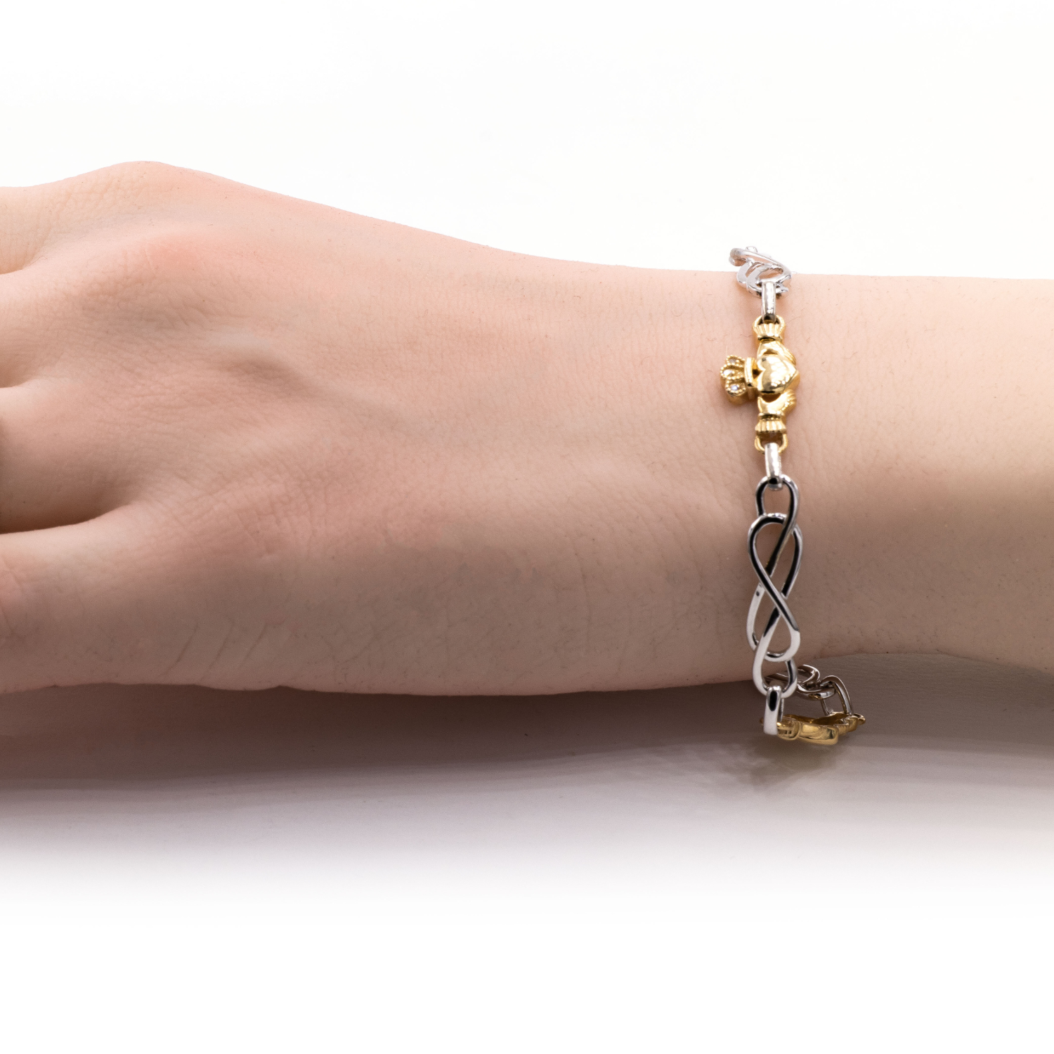 Silver and 10k Claddagh bracelet 23916 model