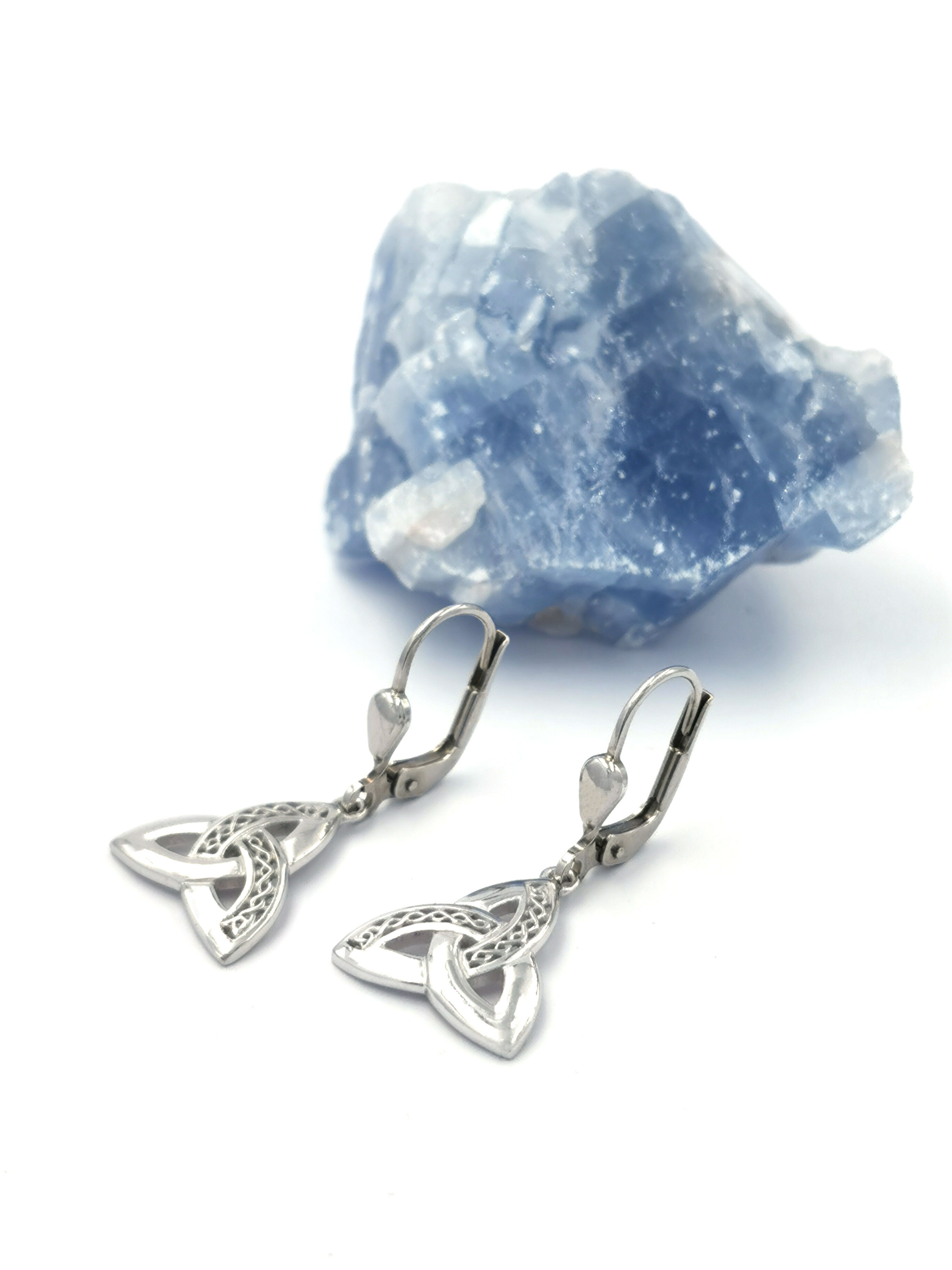 Womens Trinity Knot & Celtic Knot Earrings in Sterling Silver