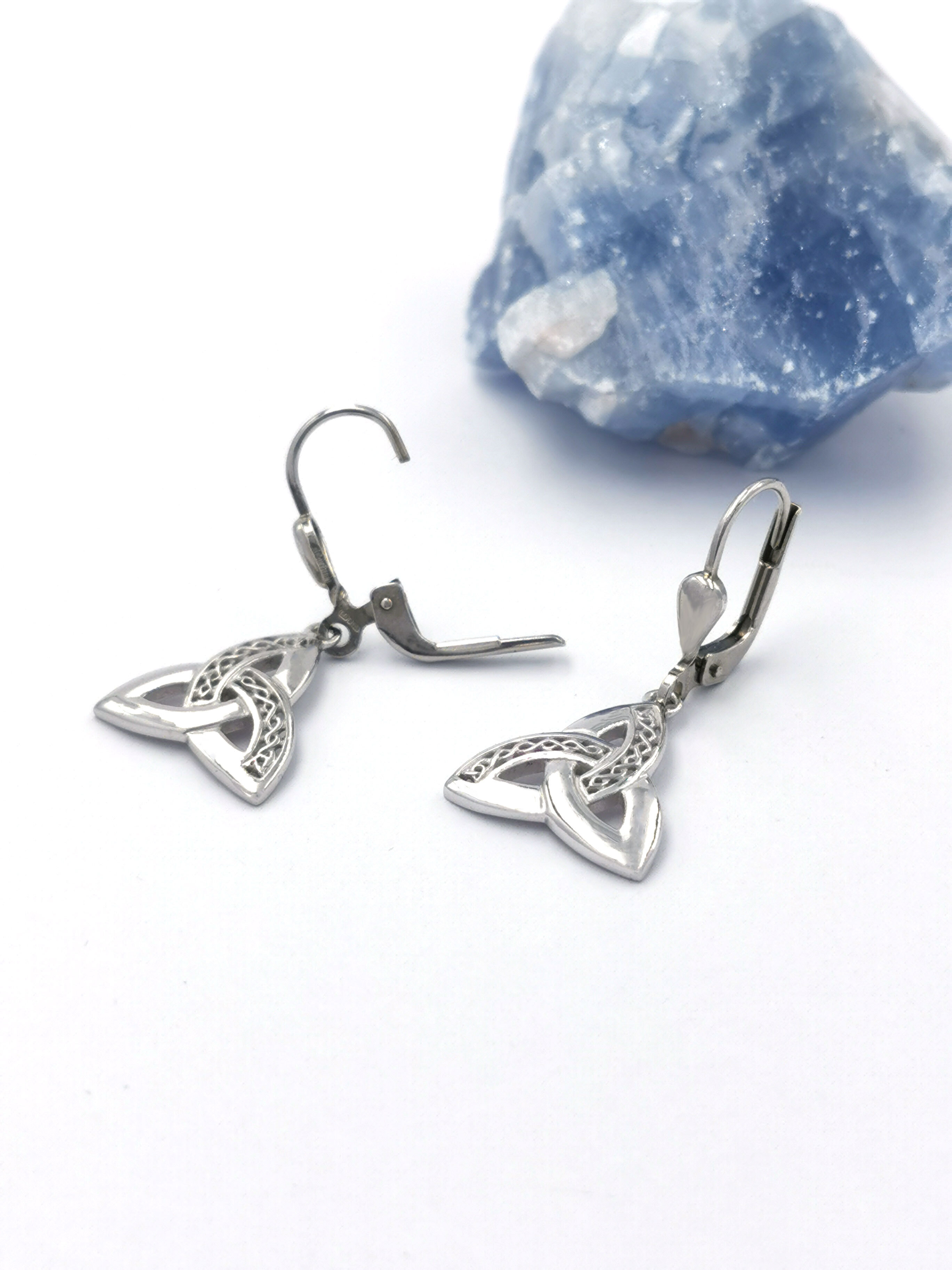 Silver Celtic Trinity Knot Drop Earrings, From… | My Irish Jeweler