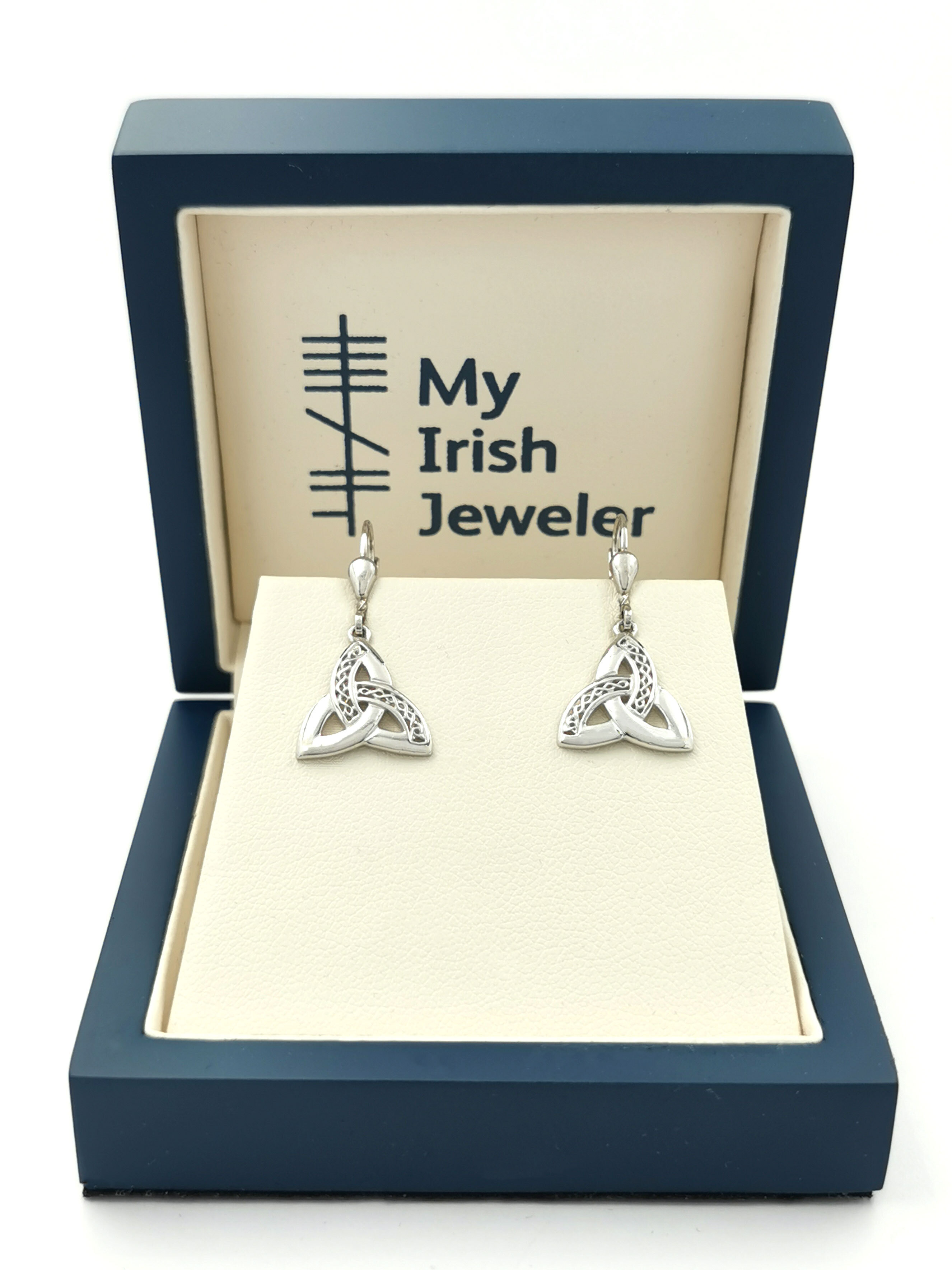 Silver Celtic Trinity Knot Drop Earrings, From… | My Irish Jeweler