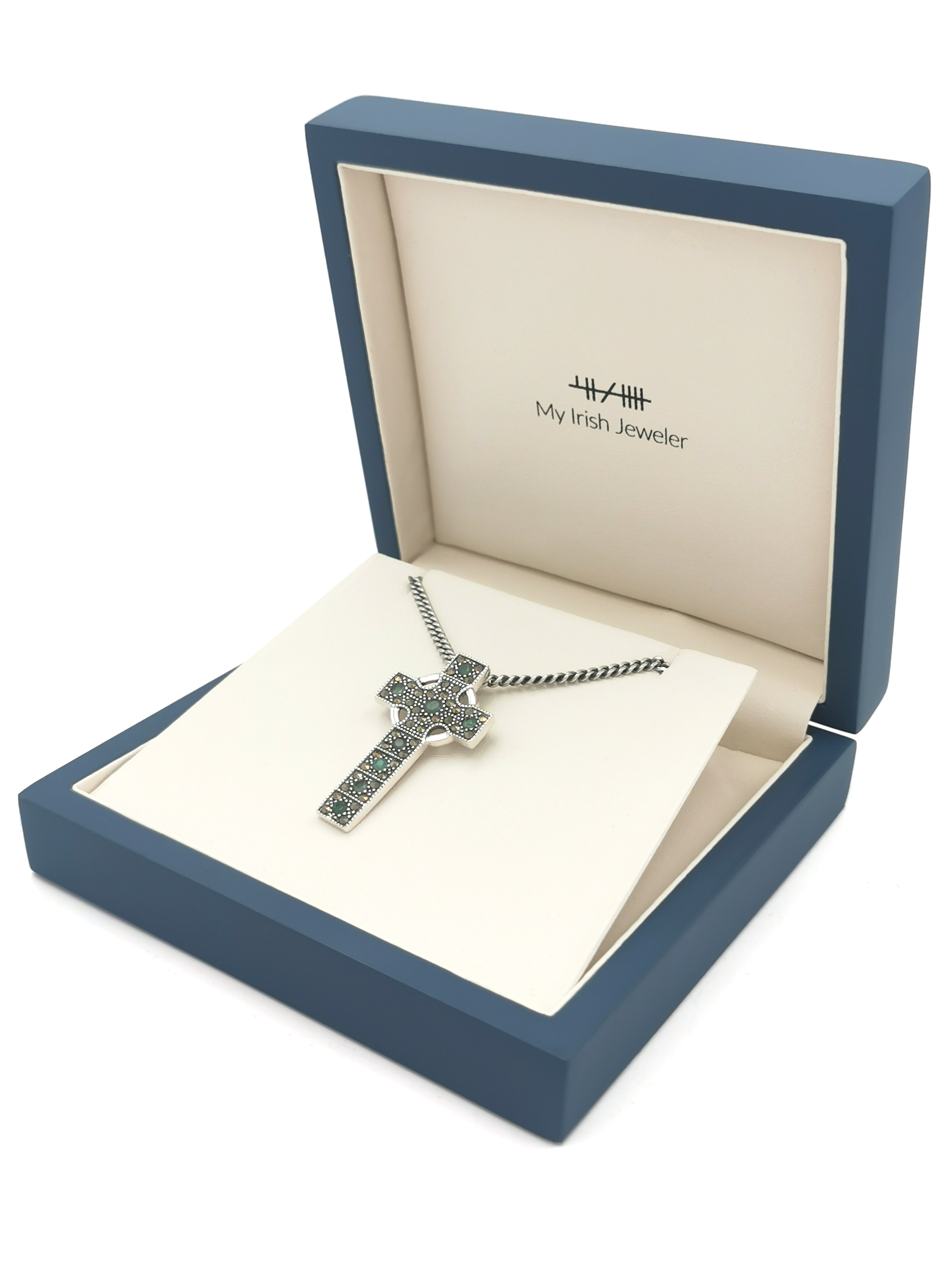 Womens Celtic Cross Necklace in Real Sterling Silver. In Luxury Packaging.