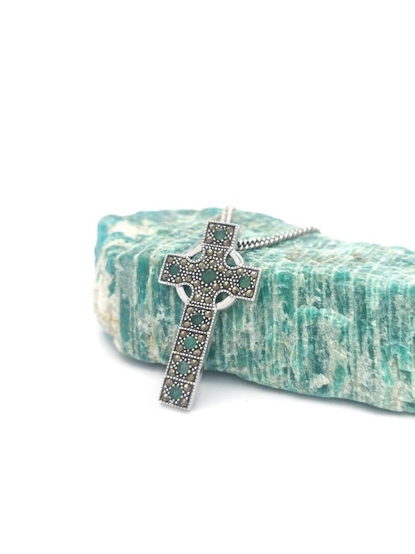 Celtic Cross - Shown with Antique Curb Chain