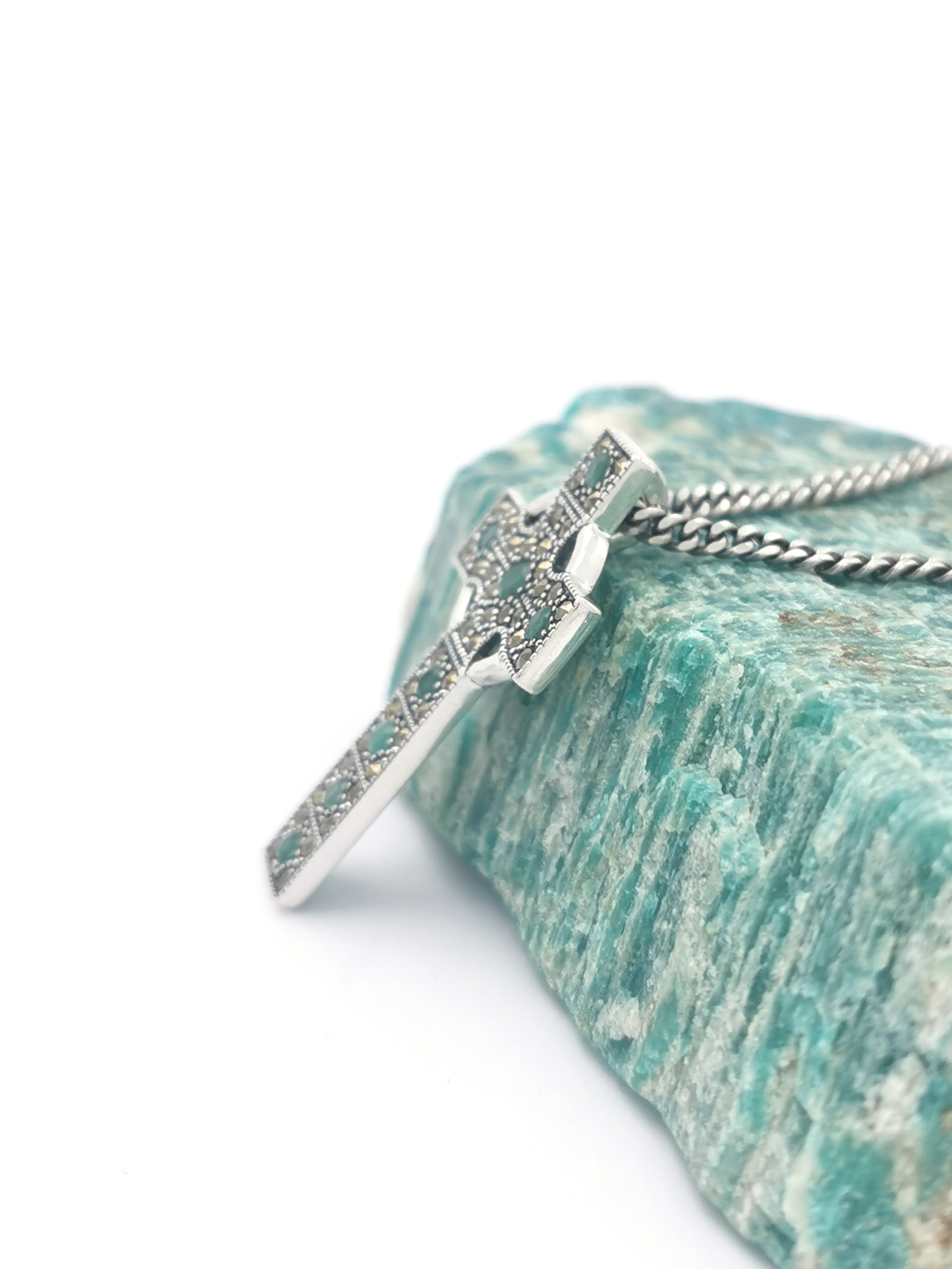 Celtic Cross - Shown with Antique Curb Chain