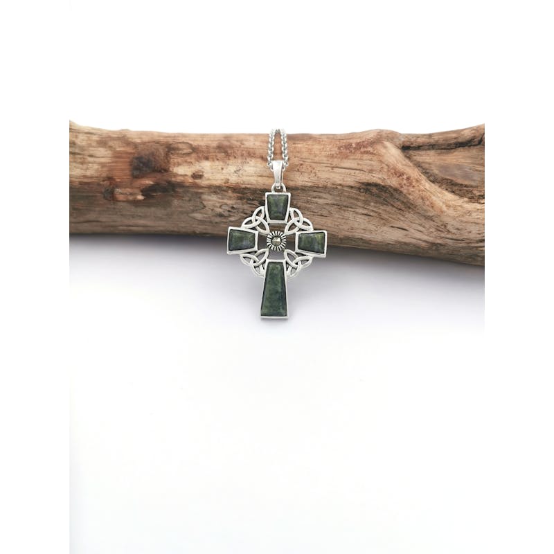 Celtic Cross & Trinity Knot - Shown with Light Cable Chain