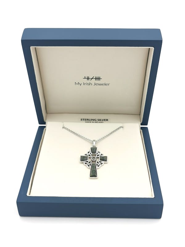 Gorgeous Sterling Silver Celtic Cross & Trinity Knot Necklace For Women. In Luxury Packaging.