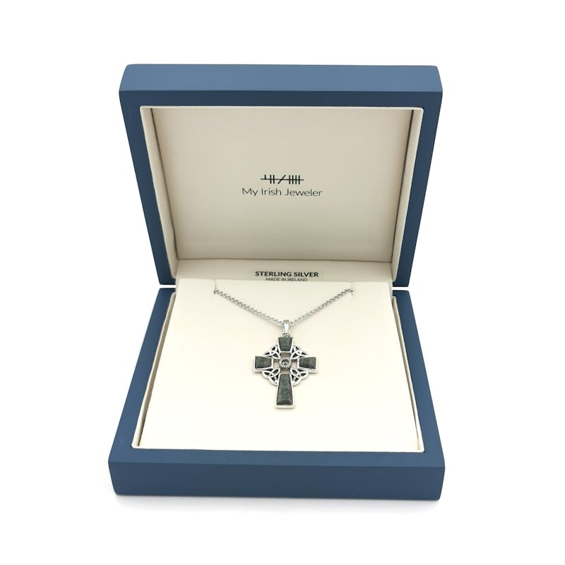 Gorgeous Sterling Silver Celtic Cross & Trinity Knot Necklace For Women. In Luxury Packaging.