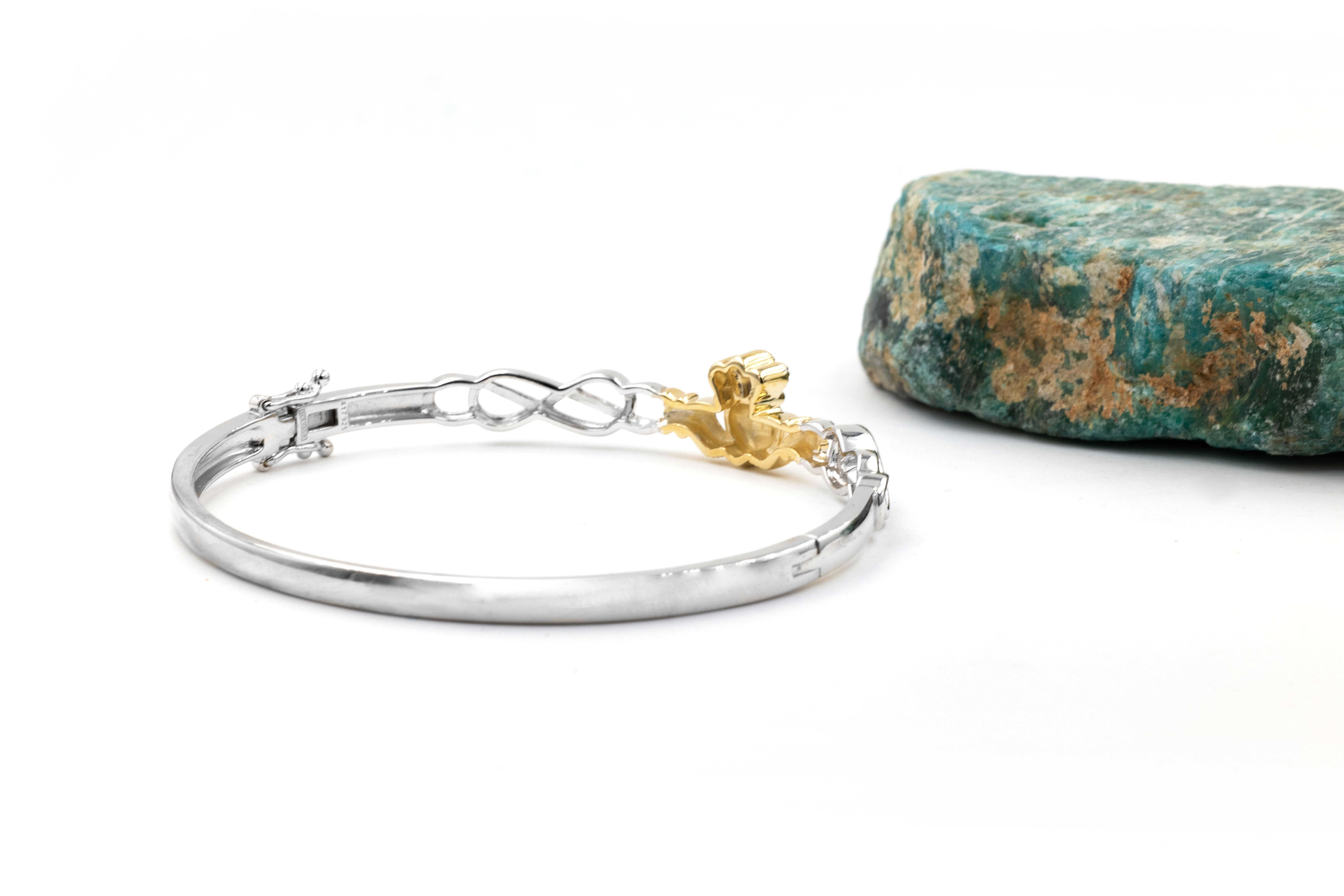 Womens Irish Polished Sterling Silver & 10K Yellow Gold Claddagh & Celtic Knot Gift Set