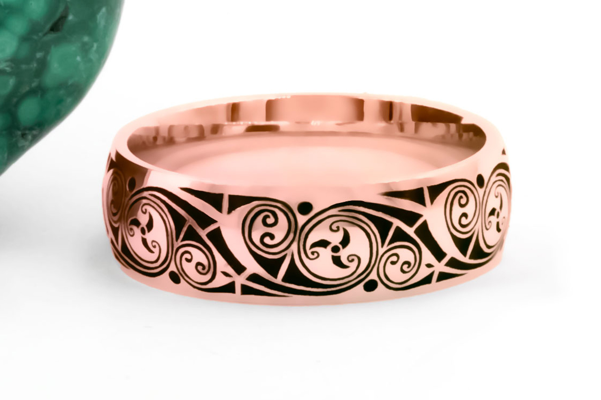 Striking Cerin 18K Rose Gold Triskele 4.0mm Ring