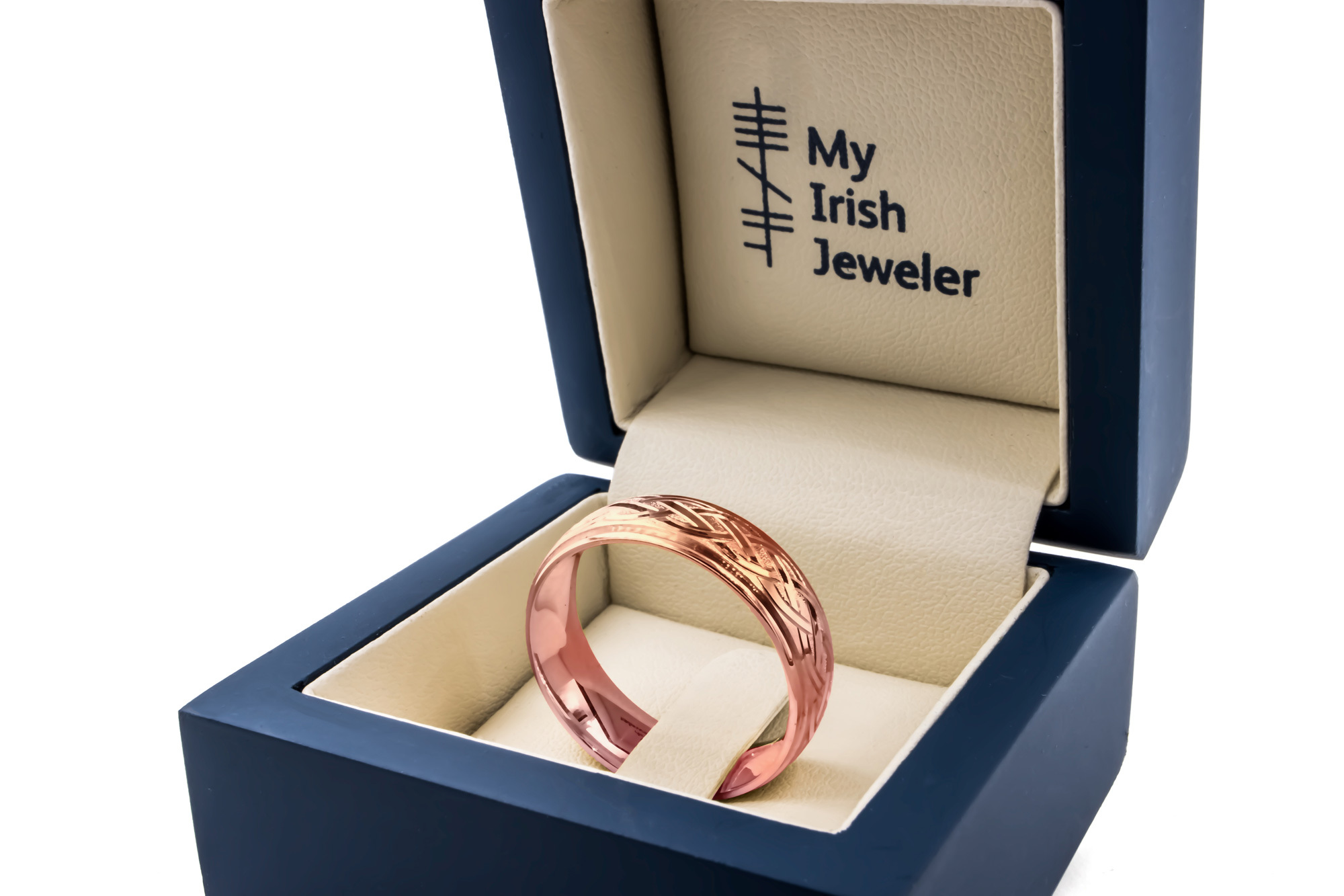 Gorgeous 18K Rose Gold Celtic Knot 5.0mm Ring. In Luxury Packaging.